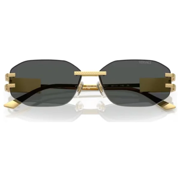 Versace Damier Ve2274 100287 Gold-Dark Grey Kadın Güneş Gözlüğü - Görsel 5