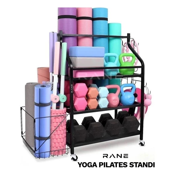 Rane Yoga Roller Mat Pilates Topu Kettlebell Dambıl Çok Amaçlı Stand - Görsel 3