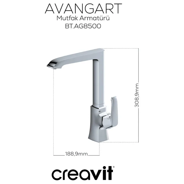 Creavit Avangart Ag8500 Krom Mutfak Bataryası - Görsel 2