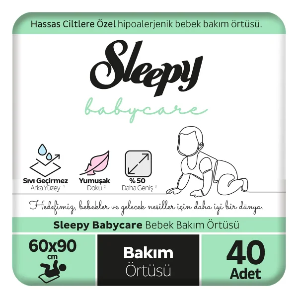 Sleepy 60x90 Cm 10'lu 4 Paket Bebek Bakım Örtüsü - Görsel 5