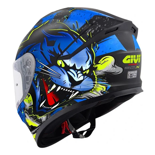 Givi 50.X Wıld Mat Siyah Mavi Full Face Motor Kaskı - Görsel 3