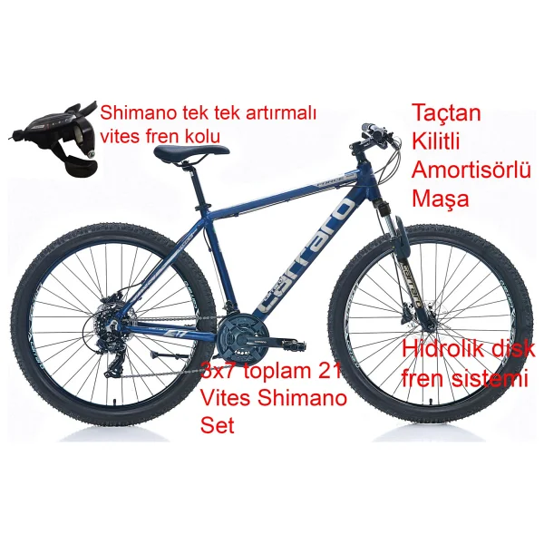 Carraro Force 720 HD Siyah-Turuncu 21 Vites 27.5 Jant Erkek Dağ Bisikleti - Görsel 5