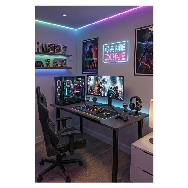 Retodesign 120 Antrasit Oyun Çalışma Masası Gaming Masa Ofis Masası 9120- - Görsel 6