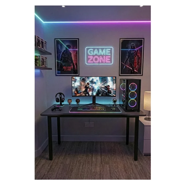 Retodesign 120 Antrasit Oyun Çalışma Masası Gaming Masa Ofis Masası 9120- - Görsel 2