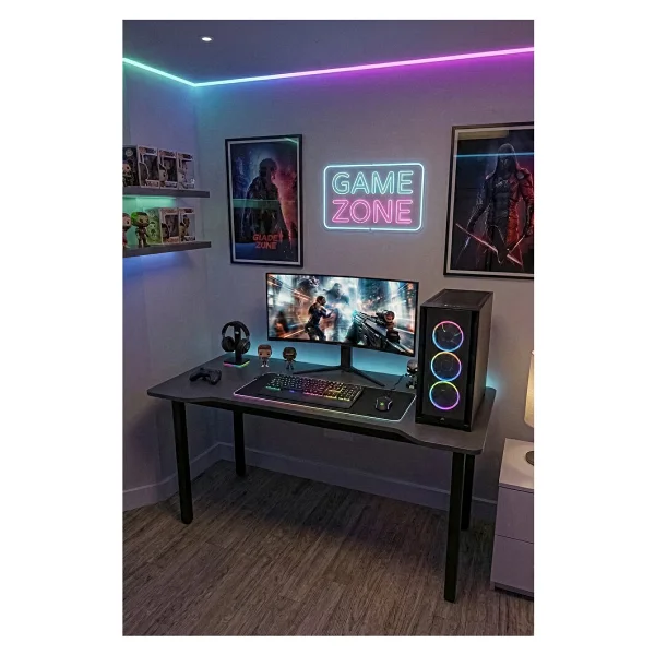 Retodesign 120 Antrasit Oyun Çalışma Masası Gaming Masa Ofis Masası 9120- - Görsel 4