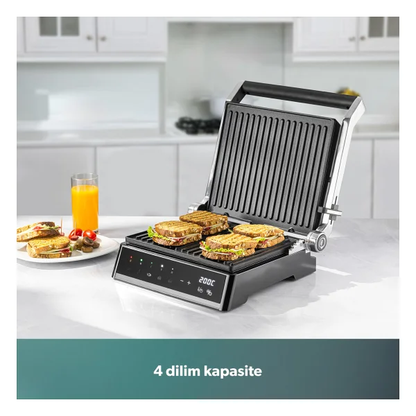 Homend Grilliant 1341h 2000 W Inox Izgara Ve Tost Makinesi - Görsel 5