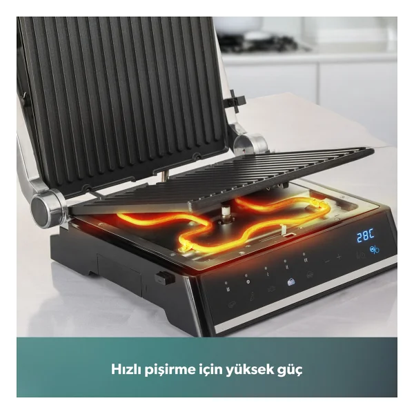 Homend Grilliant 1341h 2000 W Inox Izgara Ve Tost Makinesi - Görsel 6