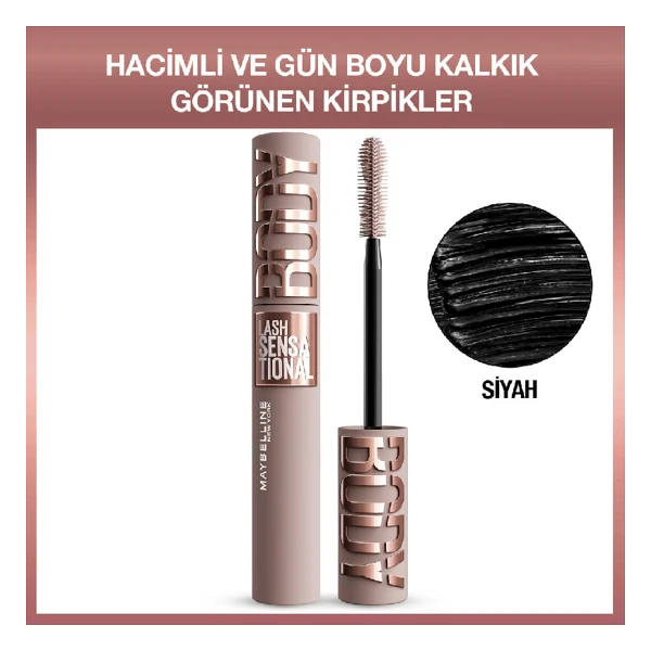 Maybelline Lash Sensational Body Siyah Maskara - Görsel 8