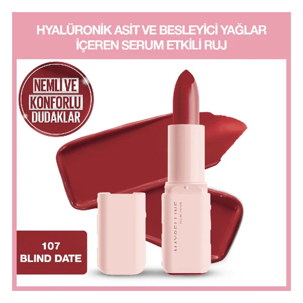 Maybelline New York Serum Etkili Hyalüronik Asit Ve Besleyici Yağ İçeren Stick Ruj - Görsel 2