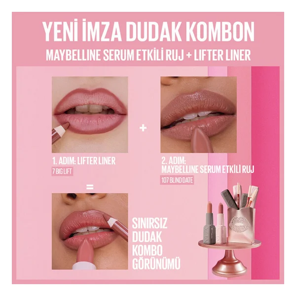 Maybelline New York Serum Etkili Hyalüronik Asit Ve Besleyici Yağ İçeren Stick Ruj - Görsel 6