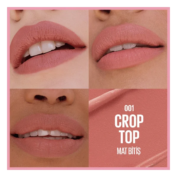 Maybelline New York Serum Etkili Hyalüronik Asit Ve Besleyici Yağ İçeren 001 Crop Top Stick Ruj - Görsel 4
