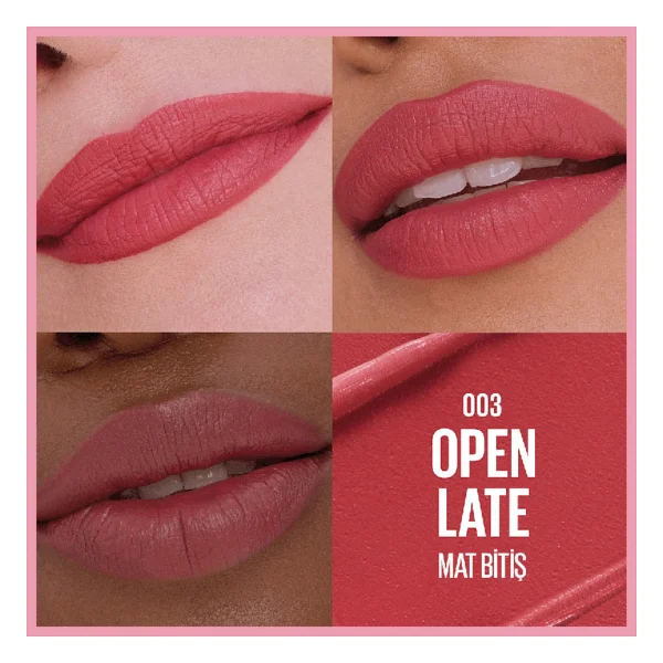 Maybelline New York Serum Etkili Hyalüronik Asit Ve Besleyici Yağ İçeren 003 Open Late Stick Ruj - Görsel 4