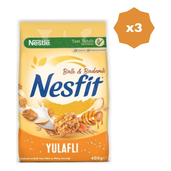 Nesfit Ballı Bademli Mısır Gevreği 400 Gr - (3 Adet) - Görsel 2