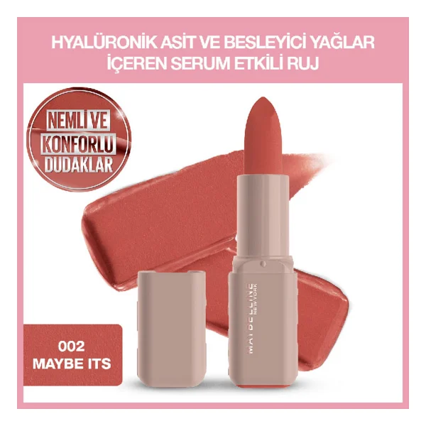 Maybelline New York Serum Etkili Hyalüronik Asit Ve Besleyici Yağ İçeren 002 Maybe It's Stick Ruj - Görsel 2