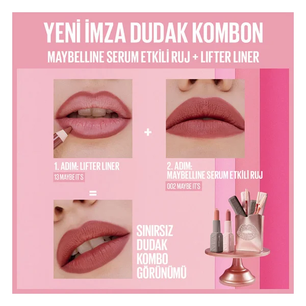 Maybelline New York Serum Etkili Hyalüronik Asit Ve Besleyici Yağ İçeren 002 Maybe It's Stick Ruj - Görsel 6