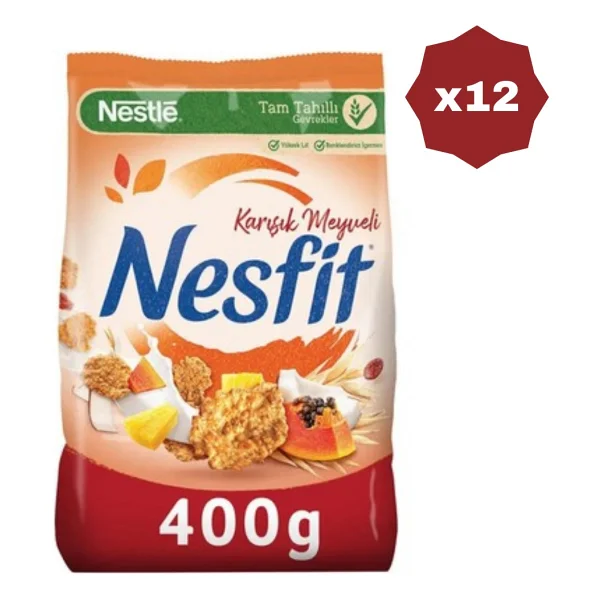 Nesfit Meyveli Mısır Gevreği 400 Gr - (12 Adet) - Görsel 2