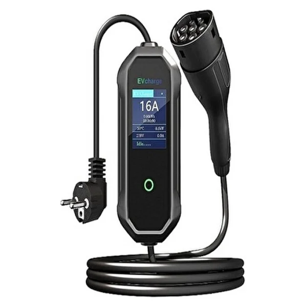 Evcharge Elektrikli Araç Taşınabilir Şarj Cihazı 3.5 Kw Tak- Çalıştır / 16a / Tip-2 / 2x16a Ev Tipi Fiş / 220v Ac / 5metre / Taşıma Çantalı - 3,5 Kw - Görsel 3