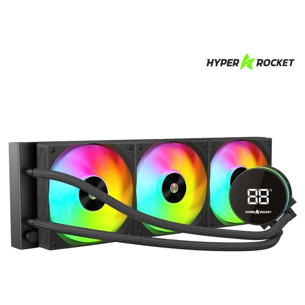 Hyper Rocket 360mm Argb Wl360yn Siyah Sıcaklık Göstergeli Işlemci Sıvı Soğutucu - Görsel 8