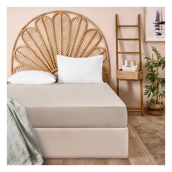 Evidea Soft Basic Bej 160x200 Cm Çift Kişilik Lastikli Çarşaf - Görsel 2