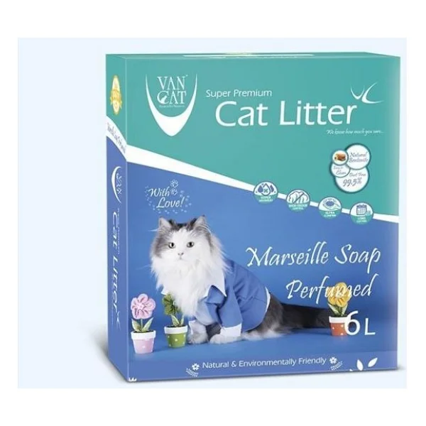 Vancat Topaklaşan Marsilya Sabun Kokulu 6 Lt Kedi Kumu - Görsel 3