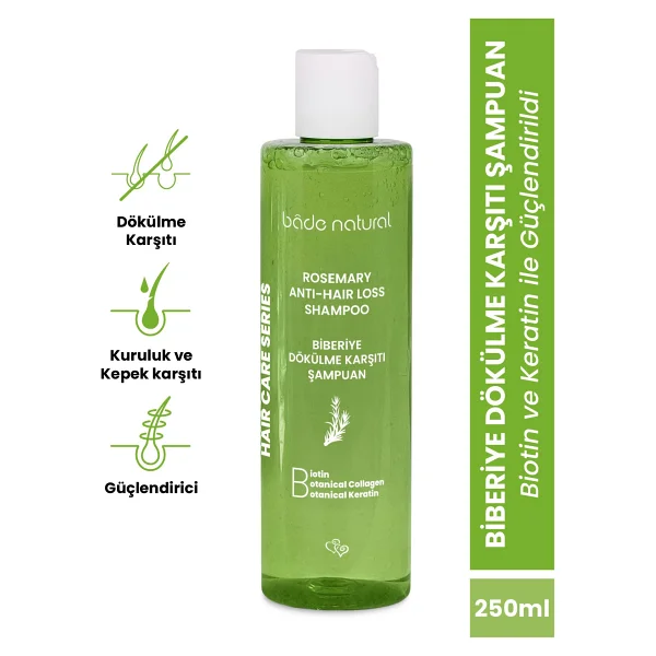 Bade Natural Biberiye Keratin Kolajen Complex Dökülme Karşıtı 250 Ml Şampuan - Görsel 9