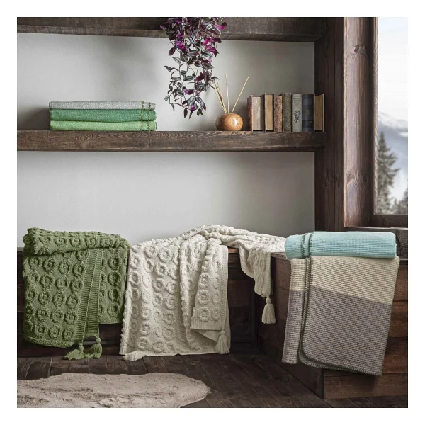 Taç Butik Patagonya Throw Yeşil 130x170 Cm TV Battaniyesi - Görsel 4