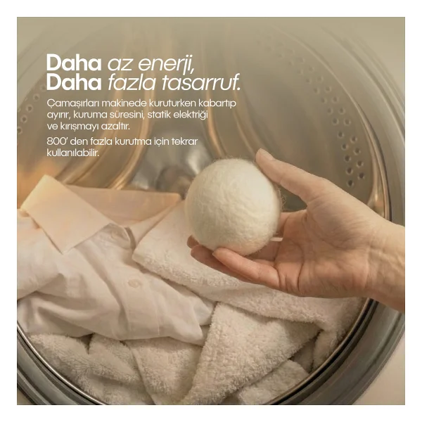 Parla Concept Çamaşır Yün Kurutma Topu Ve Koku Seti - Kurutma Makinesi İçin - 3 Adet Top Ve 2 Adet Koku - XL - Görsel 6