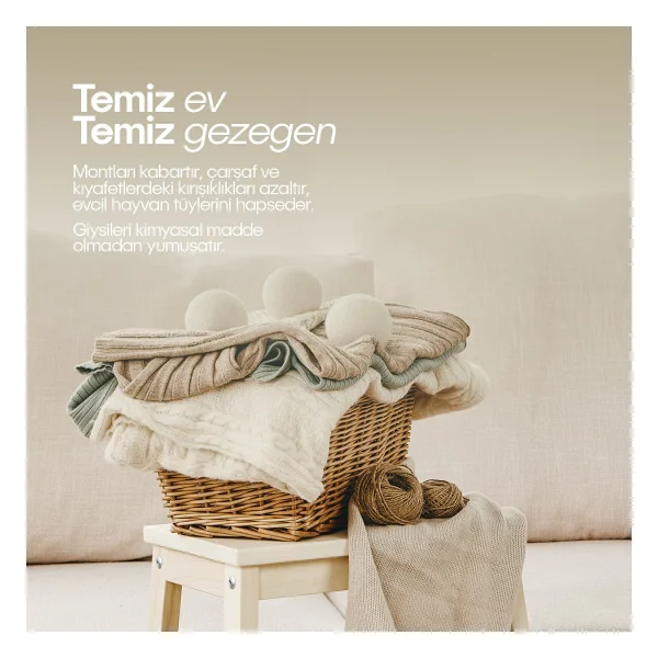 Parla Concept Çamaşır Yün Kurutma Topu Ve Koku Seti - Kurutma Makinesi İçin - 3 Adet Top Ve 2 Adet Koku - XL - Görsel 8
