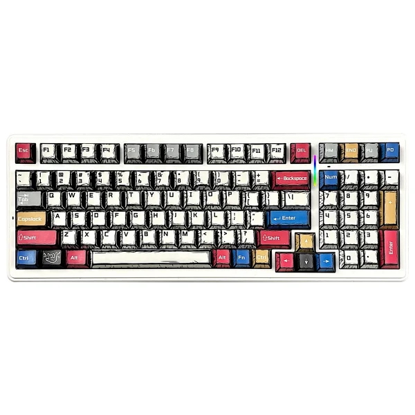 Aula F99 3 Modlu RGB Hot Swap Mekanik Graywood V3 Switch Kablosuz Makrolu Gaming Klavye Comic - Görsel 6