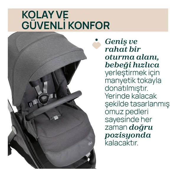 Chicco Bellagio Black Satin Bebek Arabası - Görsel 4
