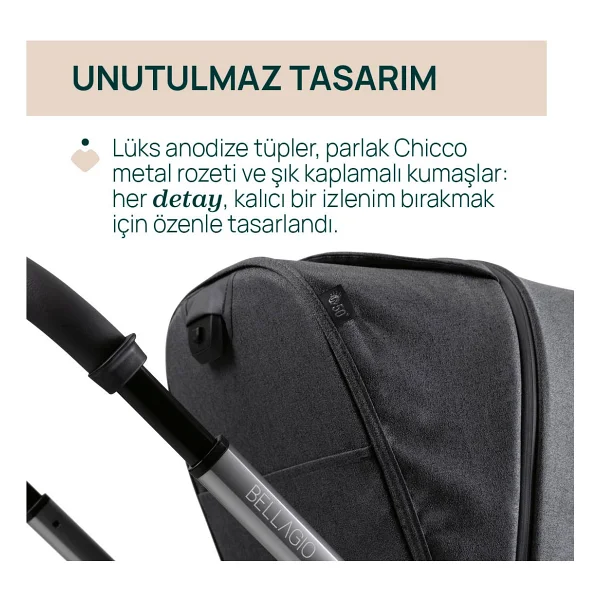 Chicco Bellagio Black Satin Bebek Arabası - Görsel 6