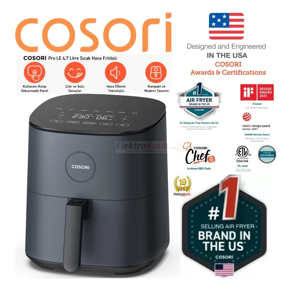 Cosori Pro Le Air Fryer XXL 4.7 Lt Yağsız Fritöz - Görsel 3