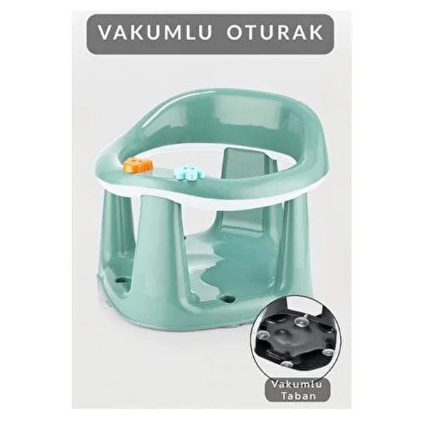 Meleni Baby Vakumlu Yeşil Bebek Banyo Oturağı - Görsel 3