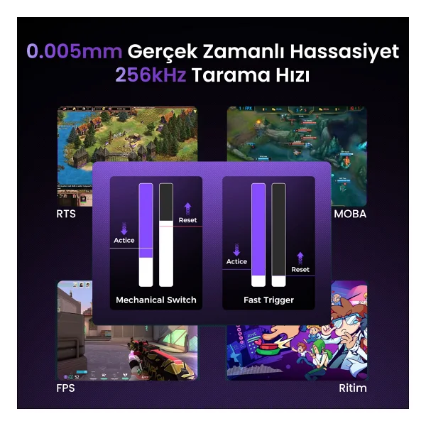 Gravastar Mercury V75 Pro Iron Purple RGB %75 Tkl Magnetic Switch Kablolu Mekanik Oyuncu Klavyesi - Görsel 4