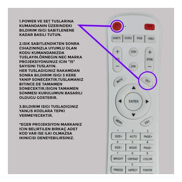 Huayu Rm-P1562 Universal Projeksiyon Kumandası - Görsel 5