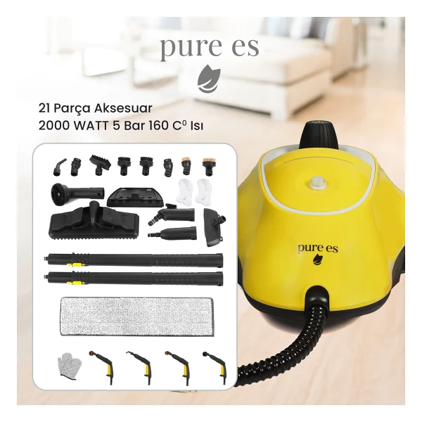 Pure Es P501 Sarı Buharlı Temizleyici - Görsel 4