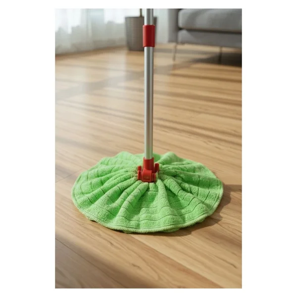 Fine Clean ( 1 Adet) Mikrofiber Havlu Paspas Mop Yedek Ucu, Alt Kısmı Dolgulu Çizmez ( Sopasız) - Görsel 2
