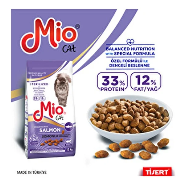 Mio Kısırlaştırılmış Somonlu 12 Kg Yetişkin Kedi Maması - Görsel 2