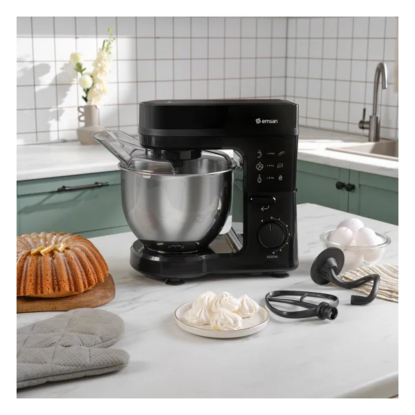 Emsan Maestrochef Stella 1500 W Black 5 Lt Hamur Yoğurma Makinesi - Görsel 4