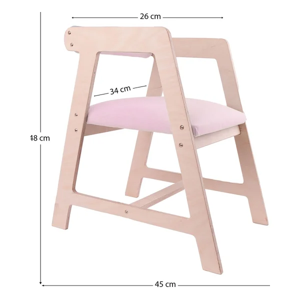 Ahşap Çocuk Oyun, Aktivite, Çalışma Masası Sandalyesi Pembe - Görsel 2