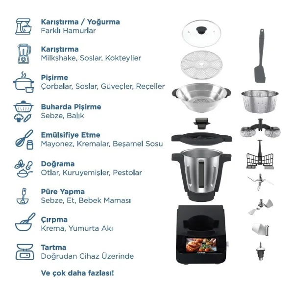 Onvo Thermo Cooker Ovtc01 Çok Fonksiyonlu Akıllı Mutfak Robotu - Görsel 4
