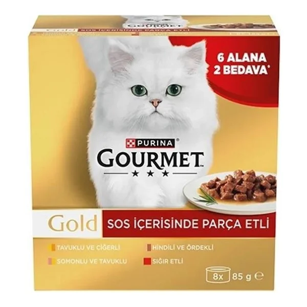 Gourmet Gold Parça Etli Mix Seri Kedi Konservesi 85 Gr 8 Al 6 Öde - Görsel 9