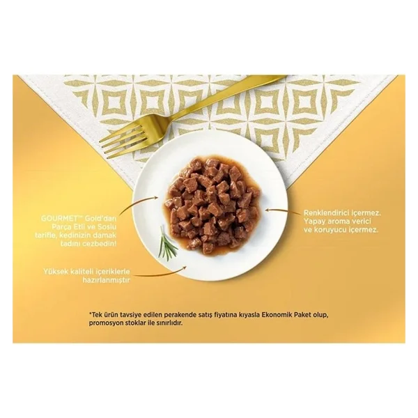 Gourmet Gold Parça Etli Mix Seri Kedi Konservesi 85 Gr 8 Al 6 Öde - Görsel 10