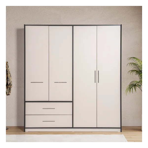 Edsy Home Ege 4 Kapaklı Dolap - Bej - Görsel 2