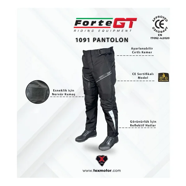 Forte Gt 1091 Korumalı Motosiklet Pantolonu - Görsel 4