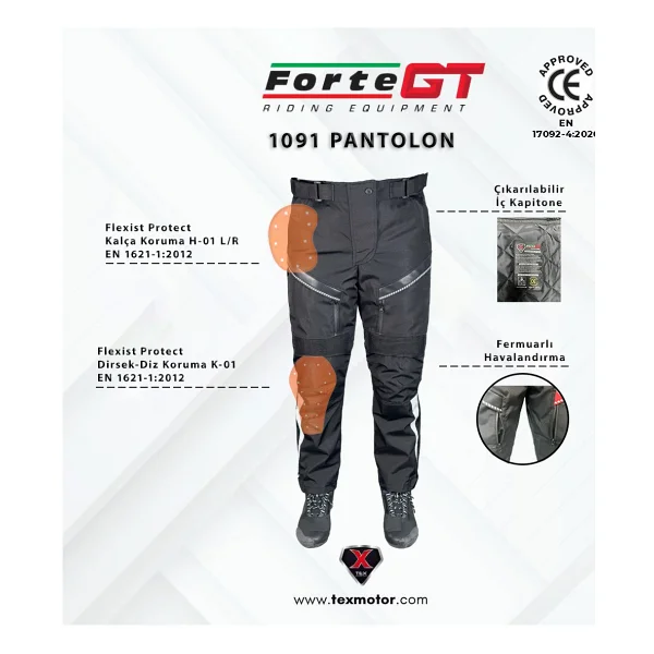 Forte Gt 1091 Korumalı Motosiklet Pantolonu - Görsel 6