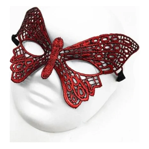 Kırmızı Dantel Masquerade Maskesi 7 No - Görsel 2