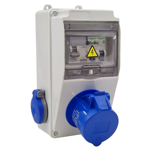 Bemis Kombinasyon Kutusu (Taşınabilir Elektrikli Araç Şarj Cihazları İçin Uygundur)(40a Sigorta + Kaçak Akım Korumalı) - 3/32a Ön Çıkış + 1/16a Ön Çıkış Ip44 - Görsel 4