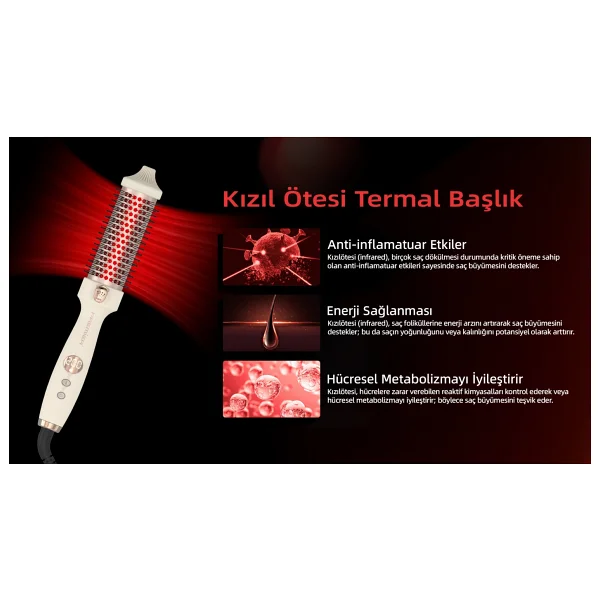Premier Nova Phc 2411 Kızılötesi Saç Düzleştirici Fırça - Görsel 4