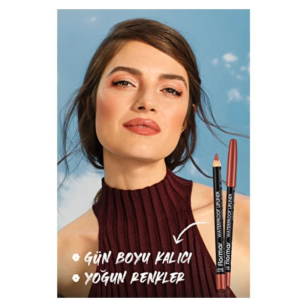 Flormar Waterproof Lipliner 243 Hot Cocoa Dudak Kalemi - Görsel 7